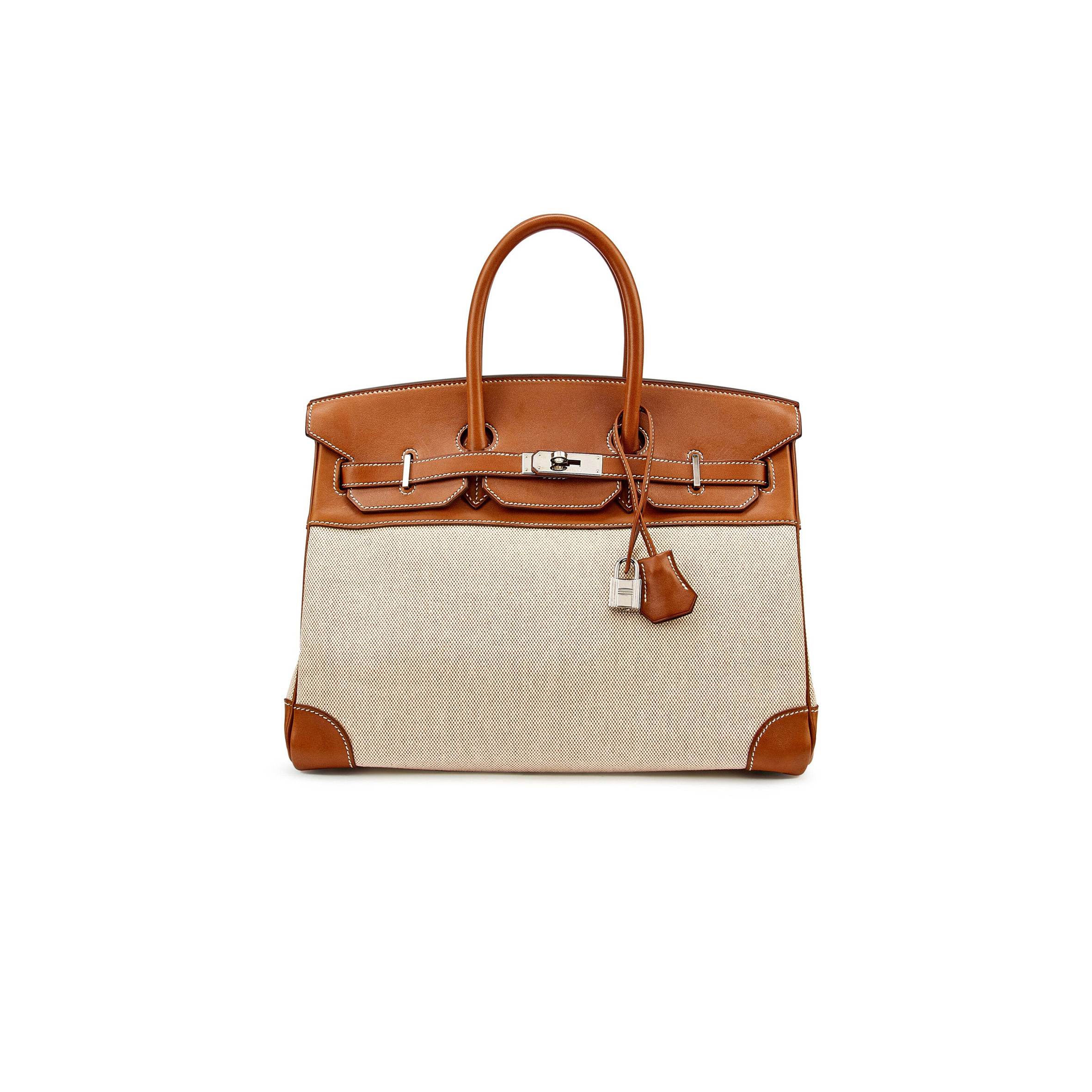 HERMES MASTER BIRKIN 35 CALICO AND GOLDEN BROWN LEATHER BAG 8023220073 (35*24*18cm)